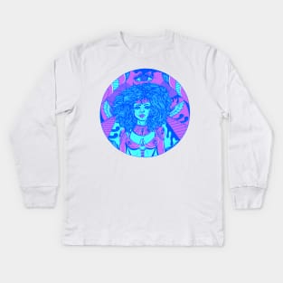 Blue Kemet Warrior Kids Long Sleeve T-Shirt